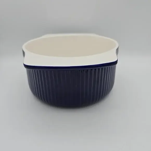 ROSHCO Cobalt BLue  8” Round  2 Qt. Casserole Baking Dish With Lid. Beautiful !! - Picture 9 of 9